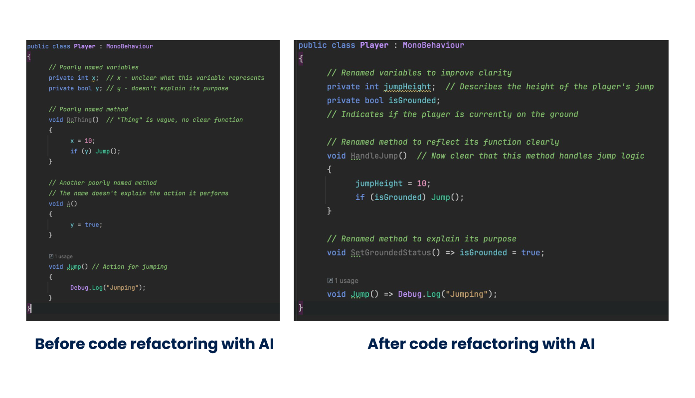 Code refactoring with AI